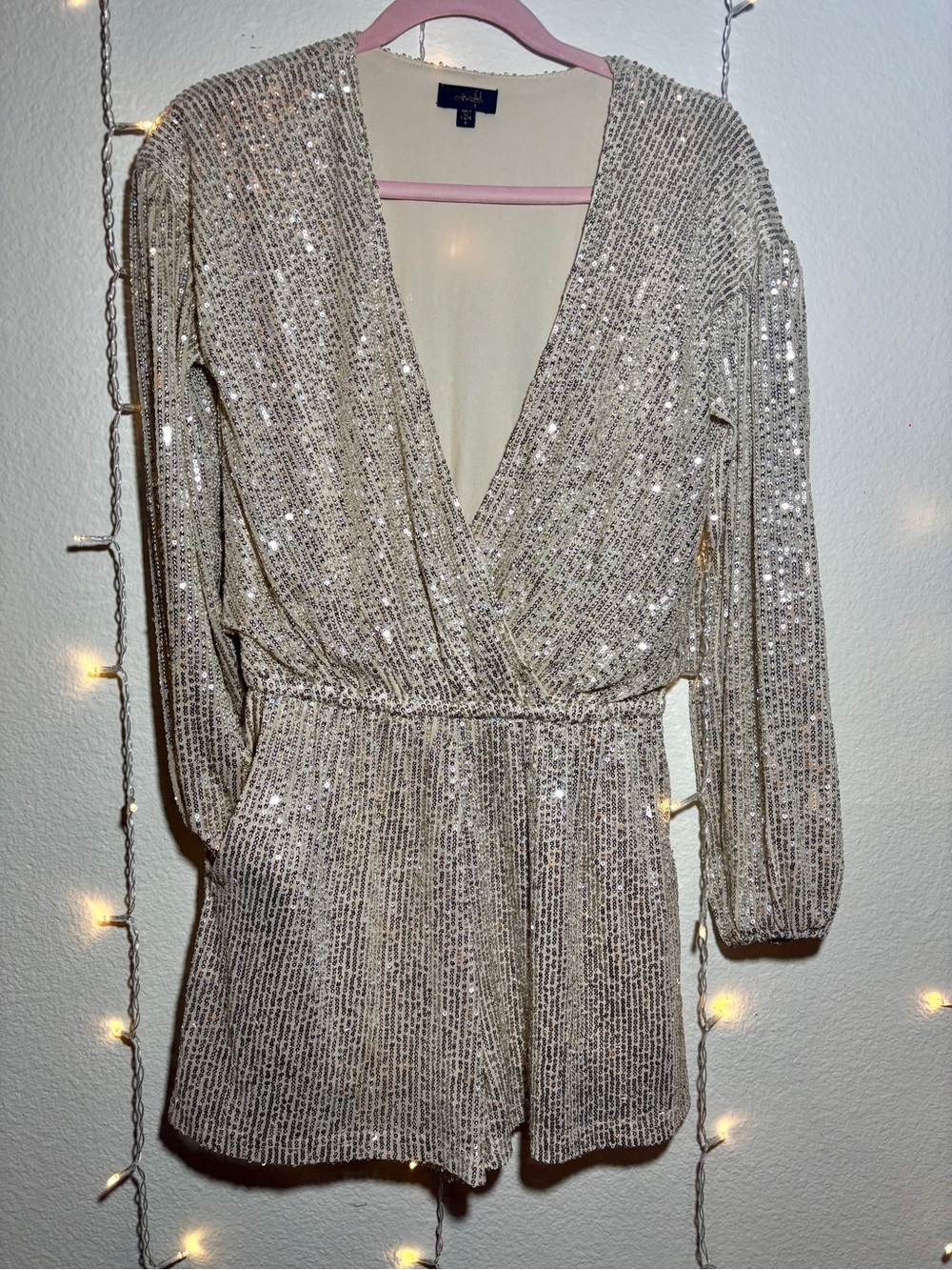 onTwelfth Sequin Long Sleeve Romper Women’s Size Small